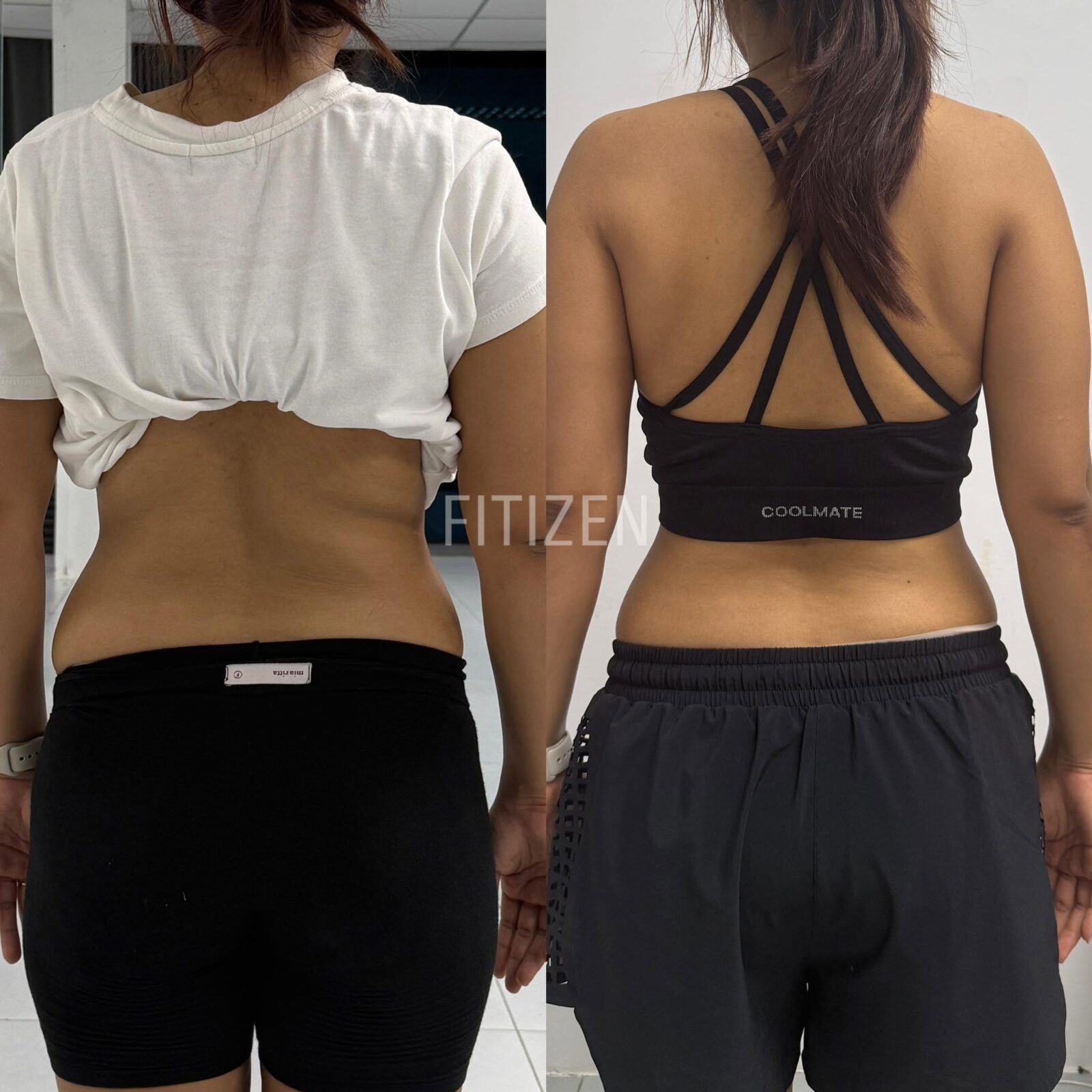 Kết quả trước và sau vùng lưng góc khác của học viên FITIZEN