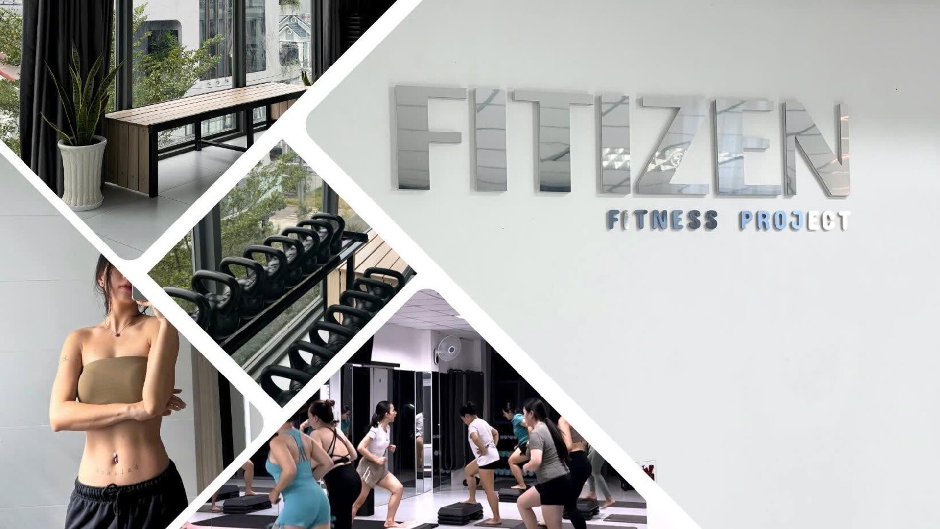 Collage không gian và bảng hiệu FITIZEN