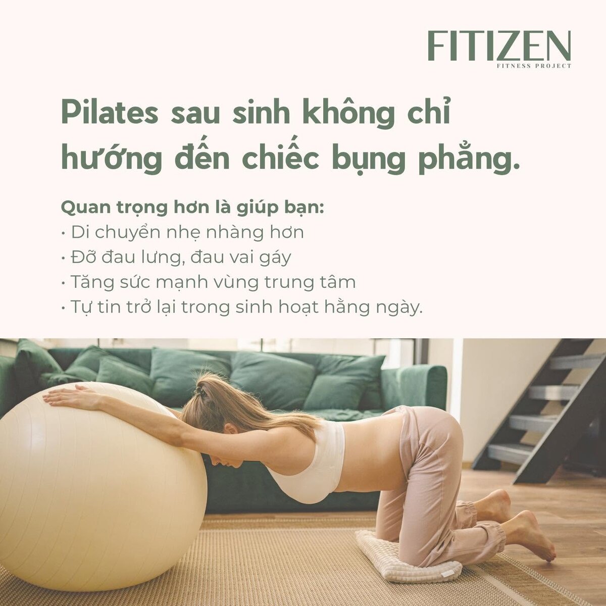 Pilates sau sinh không chỉ hướng đến bụng phẳng